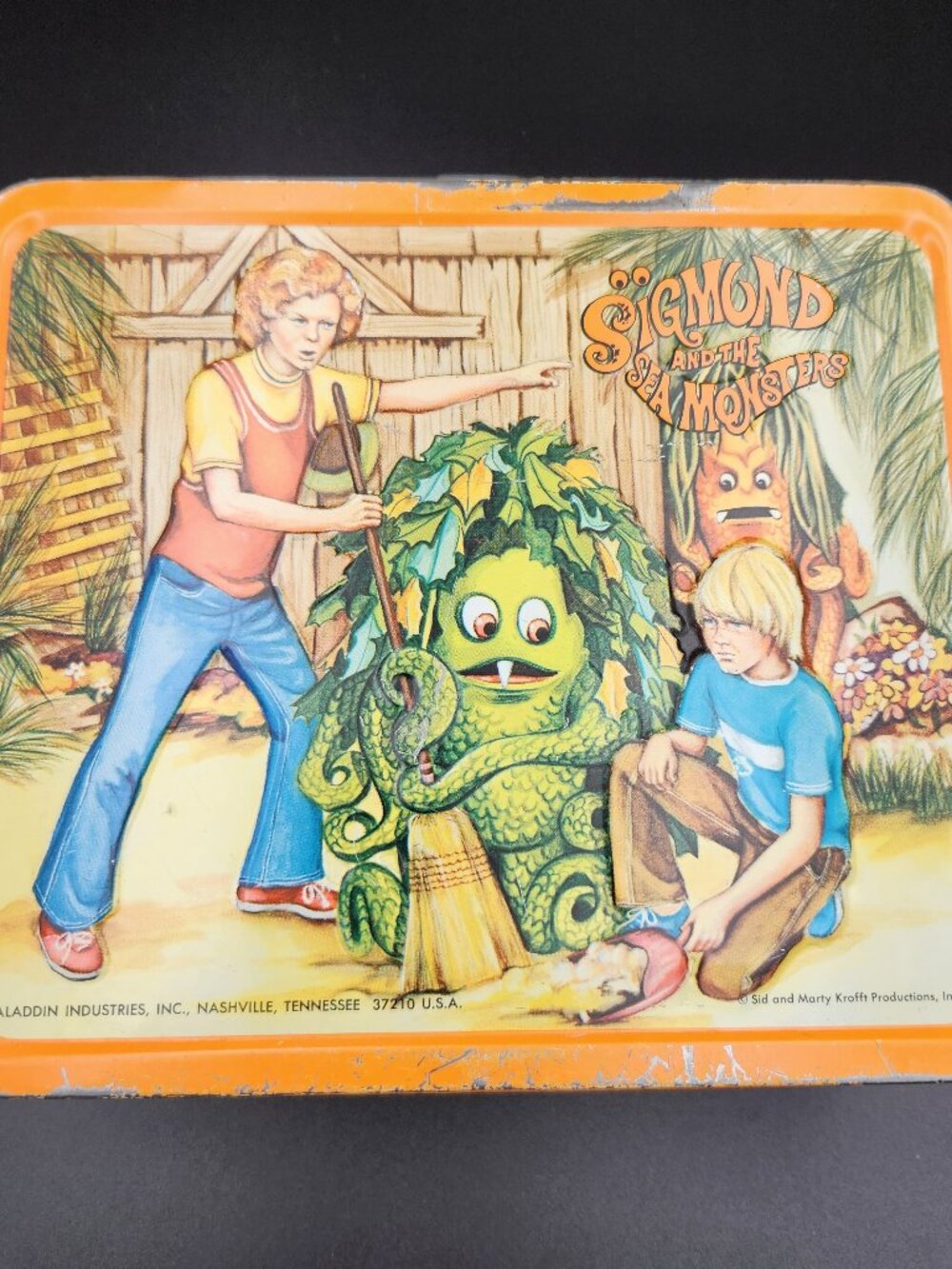 Vintage 1974 Sigmund and the Sea Monsters Metal Lunchbox Aladdin No Thermos
